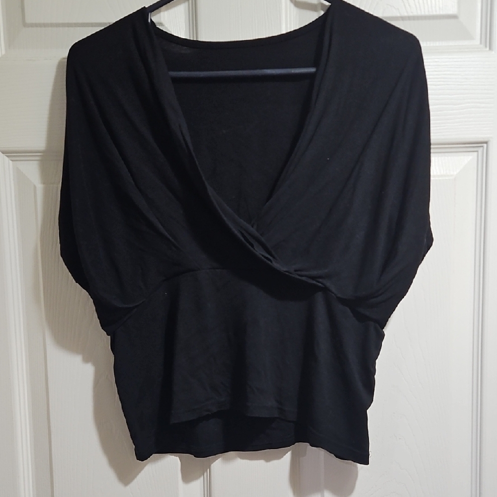 Chicwish Elegant Black Wrap Blouse